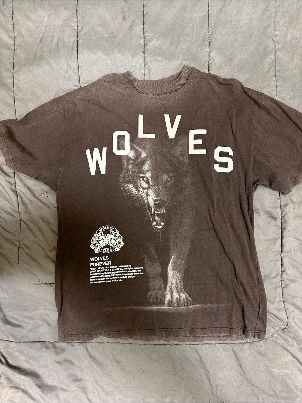 Darc sport Wolves Graphic Tee in LIGHT GREY